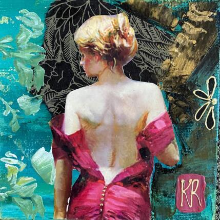 Peinture Tes courbes par Romanelli Karine | Tableau Figuratif Acrylique, Collage Nu, Portraits