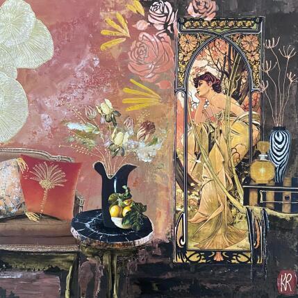 Peinture La délicatesse par Romanelli Karine | Tableau Figuratif Acrylique, Collage Scènes de vie