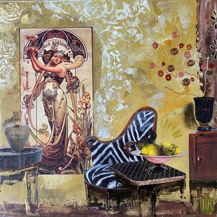 Painting Pétillante by Romanelli Karine | Painting Figurative Acrylic, Gluing Life style, Urban