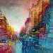 Painting City lights by Levesque Emmanuelle | Painting Oil