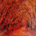 Peinture L'allée rouge par Levesque Emmanuelle | Tableau Huile