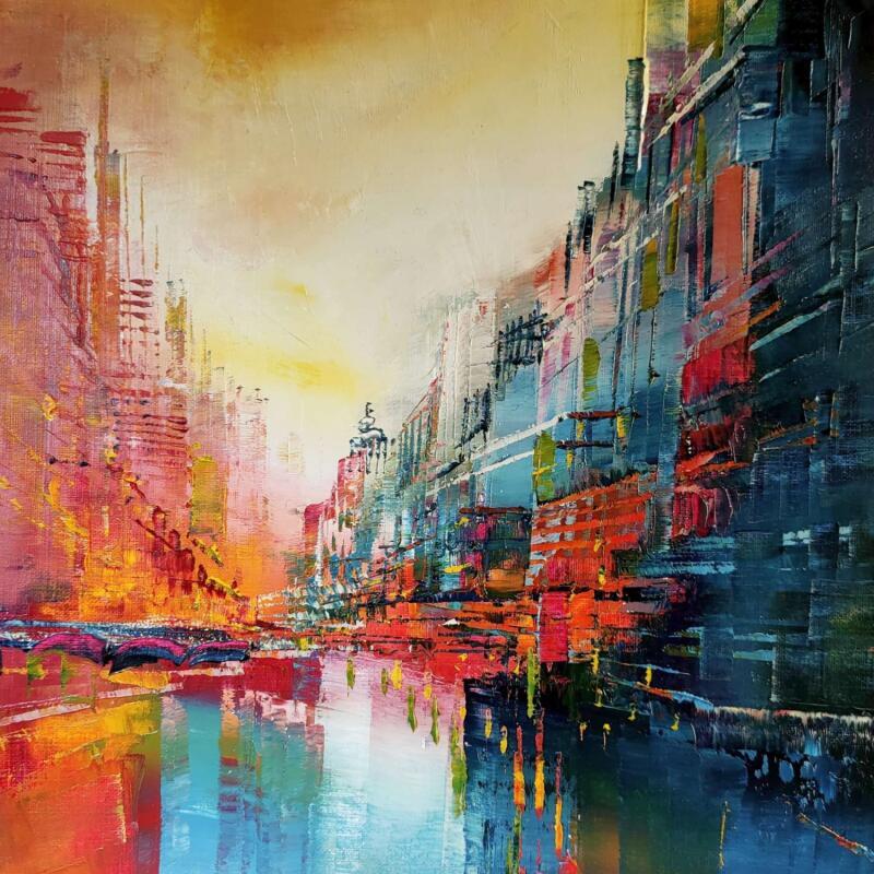 Peinture Lumières reflétées par Levesque Emmanuelle | Tableau Huile