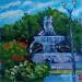 Painting La fontaine de la rotonde à Aix en Provence by Degabriel Véronique | Painting Impressionism Landscapes Urban Life style Oil