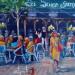 Peinture Brasserie les 2 garçons à Aix en Provence par Degabriel Véronique | Tableau Impressionnisme Paysages Urbain Scènes de vie Huile