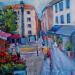 Painting En centre ville d'Aix en Provence by Degabriel Véronique | Painting Impressionism Landscapes Urban Life style Oil