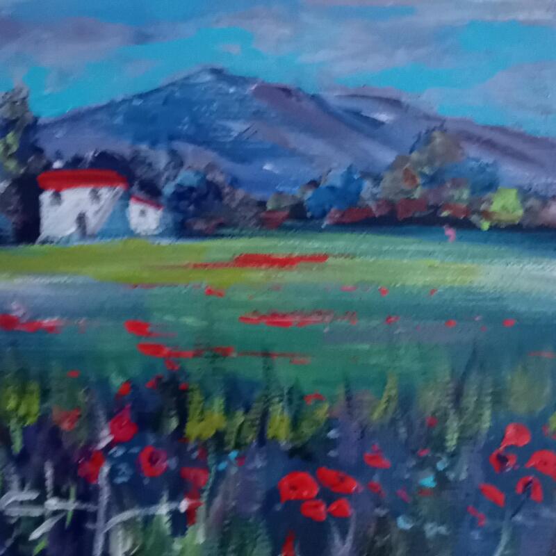 Peinture La Belle montagne Sainte Victoire près d'Aix en Provence par Degabriel Véronique | Tableau Impressionnisme Paysages Nature Huile