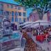 Painting Place des Tanneurs à Aix en Provence by Degabriel Véronique | Painting Impressionism Landscapes Urban Life style Oil