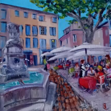 Peinture Place des Tanneurs à Aix en Provence par Degabriel Véronique | Tableau Impressionnisme Huile Paysages, Scènes de vie, Urbain