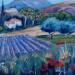 Painting Campagne provençale près d'Aix en Provence by Degabriel Véronique | Painting Impressionism Landscapes Nature Oil