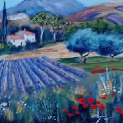 Peinture Campagne provençale près d'Aix en Provence par Degabriel Véronique | Tableau Impressionnisme Huile Nature, Paysages