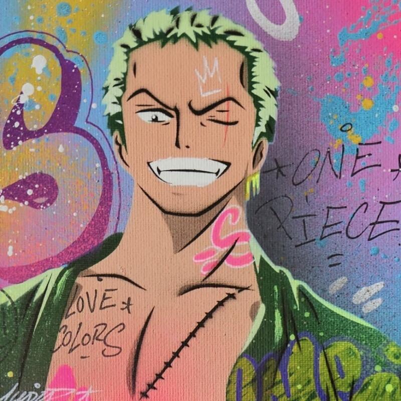 Painting Zoro by Lemoine Mael | Painting Pop-art Pop icons Graffiti Acrylic