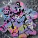 Painting Luigi Mario Yoshi by Lemoine Mael | Painting Pop-art Pop icons Graffiti Acrylic