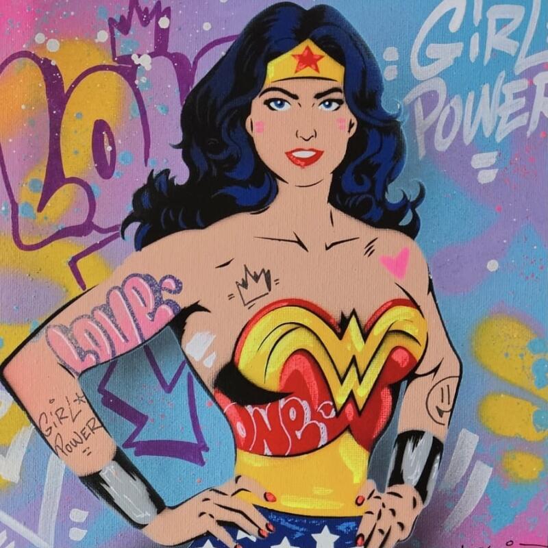 Painting Wonder Woman by Lemoine Mael | Painting Pop-art Pop icons Graffiti Acrylic