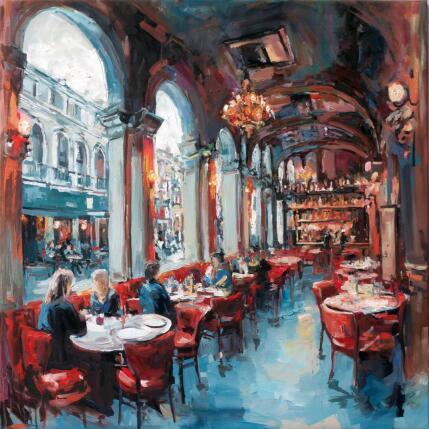 Painting Open City by Klemens Alexandr | Painting Impressionism Oil Architecture, Landscapes, Society