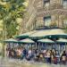 Peinture Les Deux Magots par Kochevykh Yulia | Tableau Réalisme Urbain Scènes de vie Huile