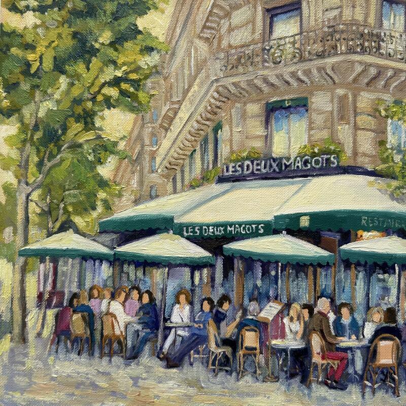 Peinture Les Deux Magots par Kochevykh Yulia | Tableau Réalisme Urbain Scènes de vie Huile