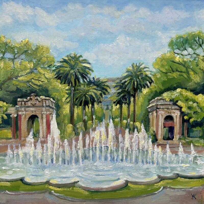 Painting Parque de Casilda Iturrizar by Kochevykh Yulia | Painting Realism Landscapes Architecture Oil