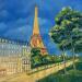 Painting Paris by night by Kochevykh Yulia | Painting Realism Landscapes Urban Architecture Oil