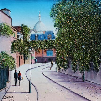 Peinture L'automne arrive doucement sur Montmartre par Dessapt Elika | Tableau Impressionnisme Acrylique, Sable