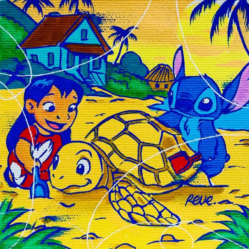 Peinture Tortue de sable par Revel | Tableau Pop-art Icones Pop Acrylique