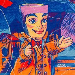 Peinture Guignol  par Revel | Tableau Pop-art Acrylique Icones Pop