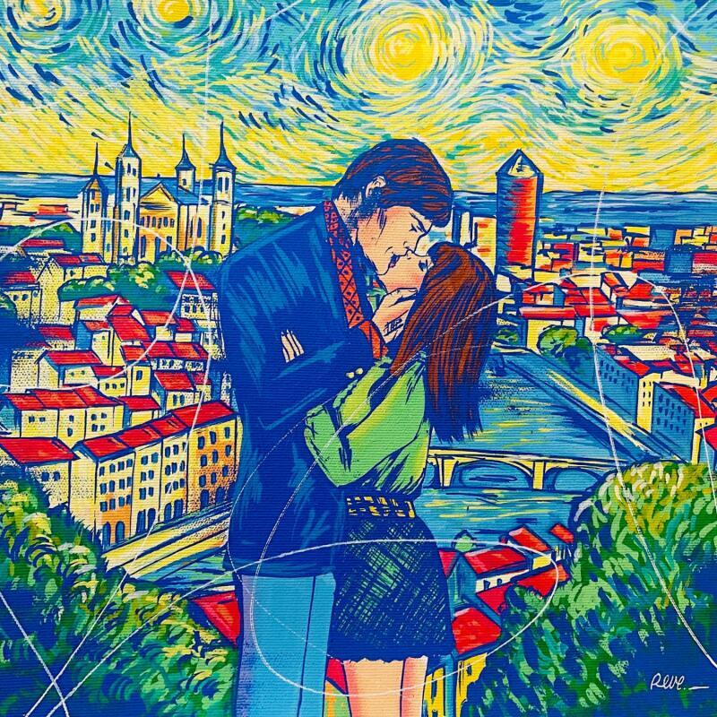 Painting Coup de foudre à Lyon by Revel | Painting Pop-art Pop icons Acrylic Posca