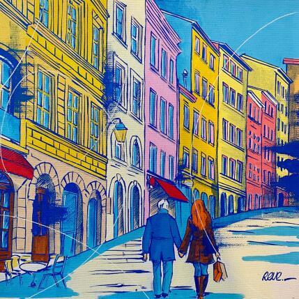 Peinture Croix Rousse par Revel | Tableau Pop-art Acrylique Icones Pop, Paysages, Urbain