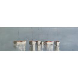 Gemälde Barques de marchands von Klein Bruno | Gemälde Figurativ Öl Marine