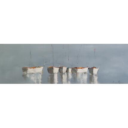 Painting Barques de marchands by Klein Bruno | Painting Figurative Oil Marine