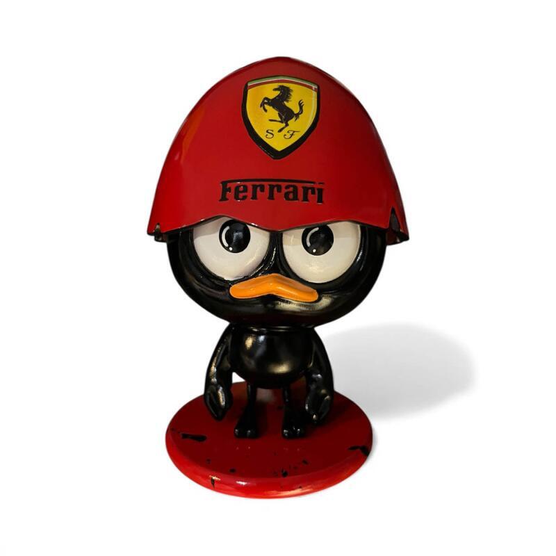 Sculpture P'TIT CALI FERRARI par Le Marquis | Sculpture Figuratif Sport Acrylique Céramique