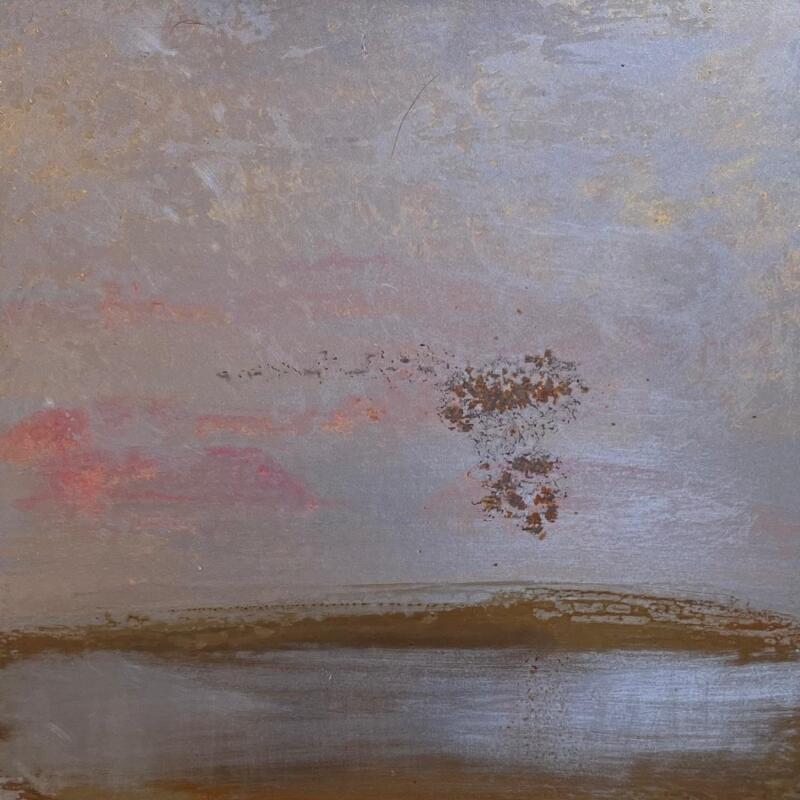 Pintura Les étourneaux  por Mahieu Bertrand | Pintura Figurativo Paisajes Metal