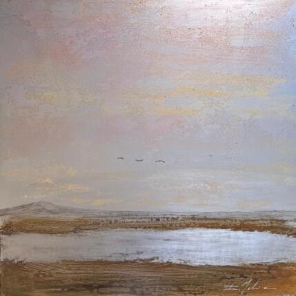 Peinture Les Salins de Sète  par Mahieu Bertrand | Tableau Figuratif Métal Paysages