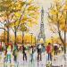 Pintura Champ de Mars La tour Eiffel por Lallemand Yves | Pintura Figurativo Urbano Acrílico