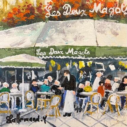 Peinture Les Deux Magots par Lallemand Yves | Tableau Figuratif Acrylique Urbain