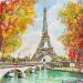 Pintura La Dame de fer en automne por Lallemand Yves | Pintura Figurativo Urbano Acrílico