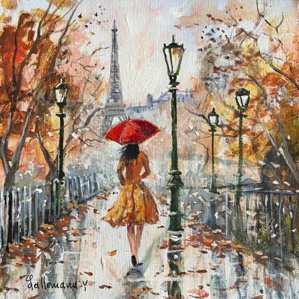 Painting En allant vers la tour eiffel by Lallemand Yves | Painting Figurative Acrylic Pop icons, Urban