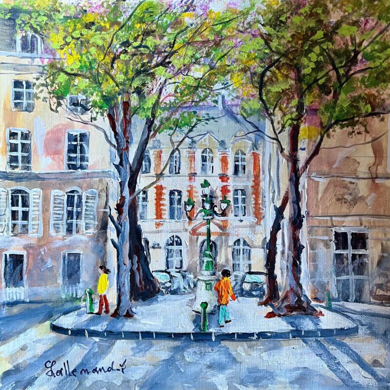 Peinture Place Furstenberg  par Lallemand Yves | Tableau Figuratif Urbain Acrylique