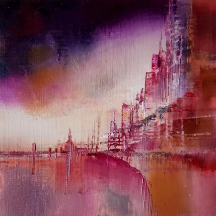 Painting Caprice violet by Levesque Emmanuelle | Painting Oil