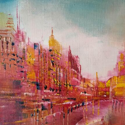 Painting Clocher jaune by Levesque Emmanuelle | Painting Oil