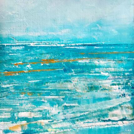 Painting Marée turquoise by Levesque Emmanuelle | Painting Oil
