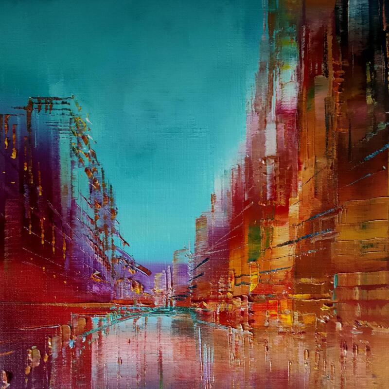 Pintura Cité de vitrail por Levesque Emmanuelle | Pintura Aceite