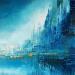 Painting Frisson bleu by Levesque Emmanuelle | Painting Oil