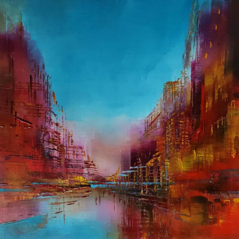 Peinture Deux rives par Levesque Emmanuelle | Tableau Huile