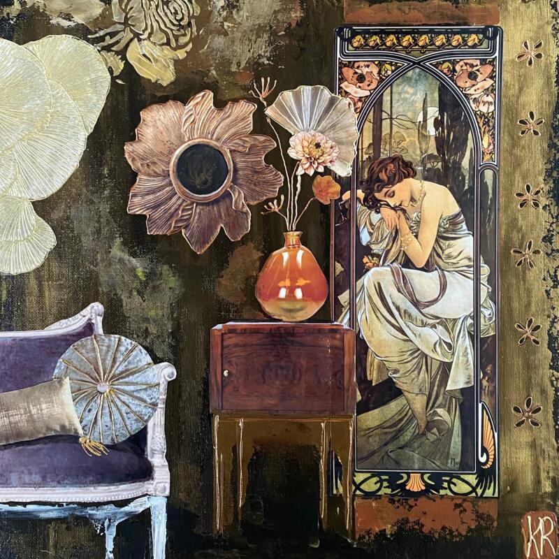 Painting Le grand sommeil by Romanelli Karine | Painting Figurative Life style Acrylic Gluing