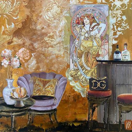 Painting Ta douceur by Romanelli Karine | Painting Figurative Acrylic, Gluing Life style