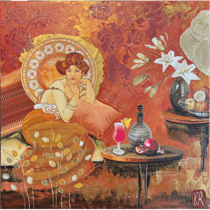 Peinture L’instant X par Romanelli Karine | Tableau Figuratif Acrylique, Collage Scènes de vie