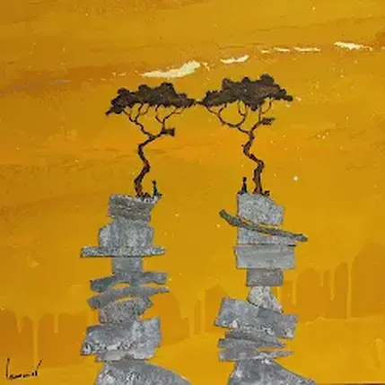 Painting A 656 Quand les branches s'embrassent by Lemonnier  | Painting Subject matter Acrylic, Zinc Landscapes