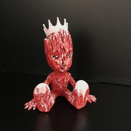 Sculpture Groot rouge par Shenoda | Sculpture Pop-art Graffiti, Résine Icones Pop