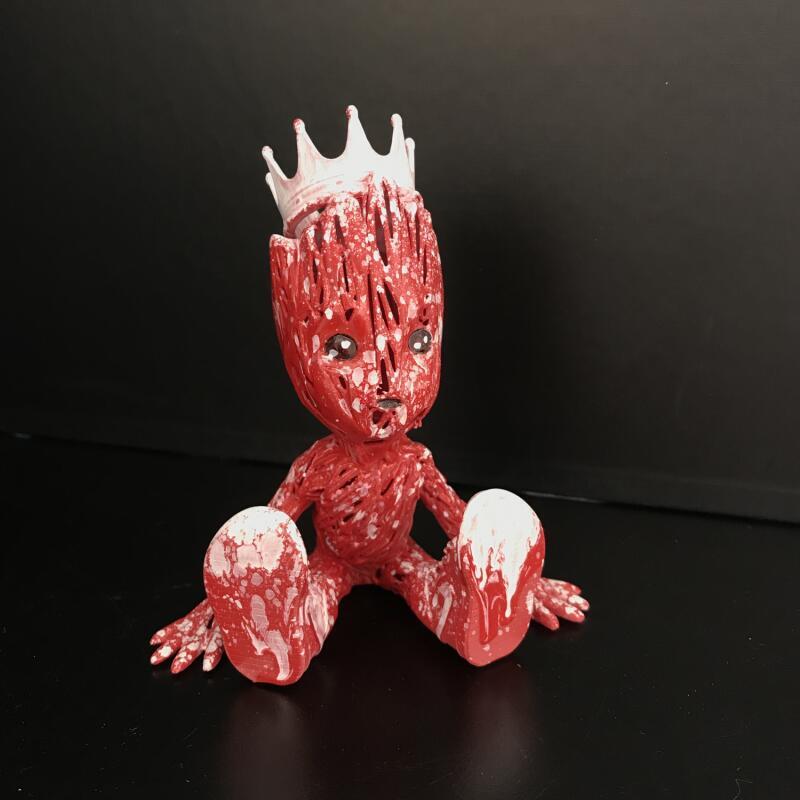 Escultura Groot rouge por Shenoda | Escultura Pop art Iconos pop Graffiti Resina