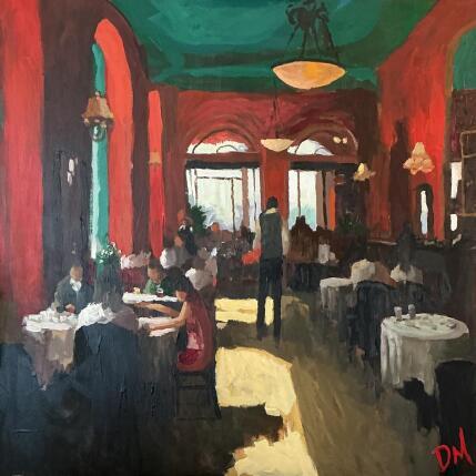 Painting Bistro Shades of Red by Murgatroyd Daniel | Painting Impressionism Acrylic Life style